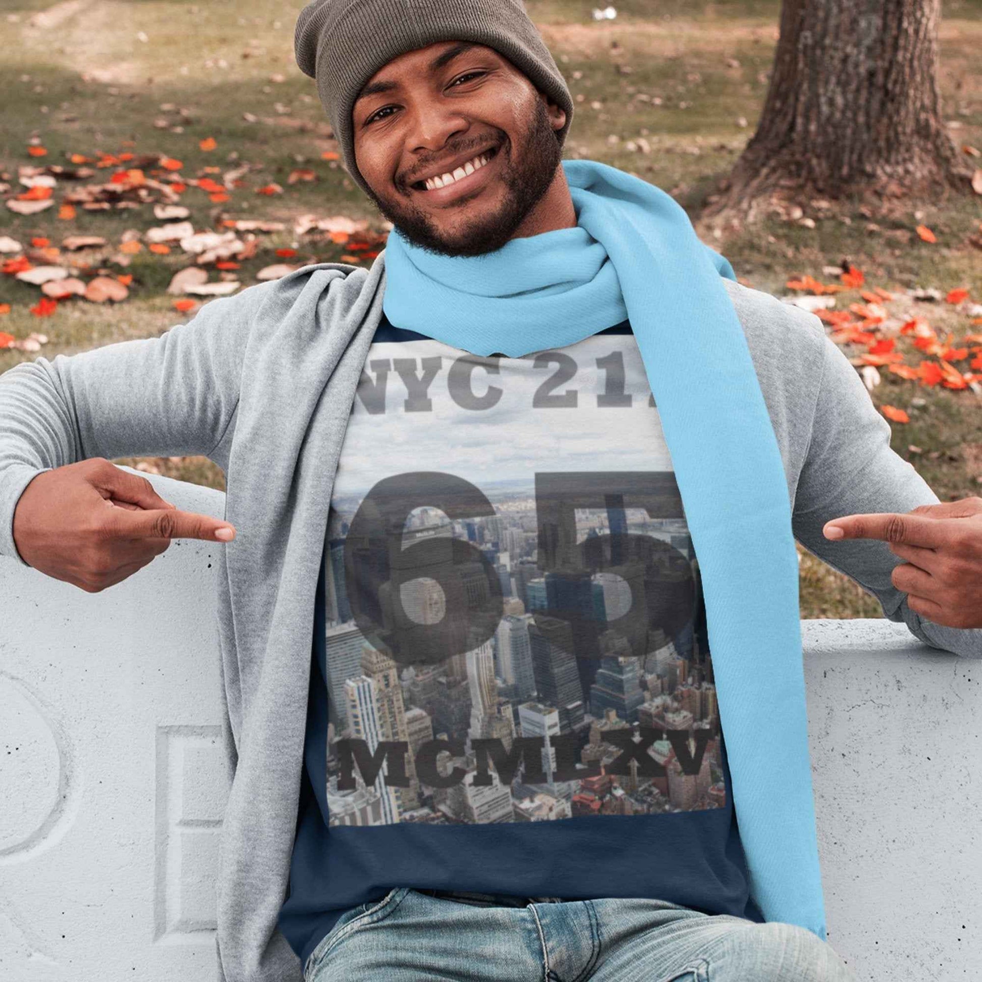 65 MCMLXV Men's NYC Skyline Graphic T-Shirt
