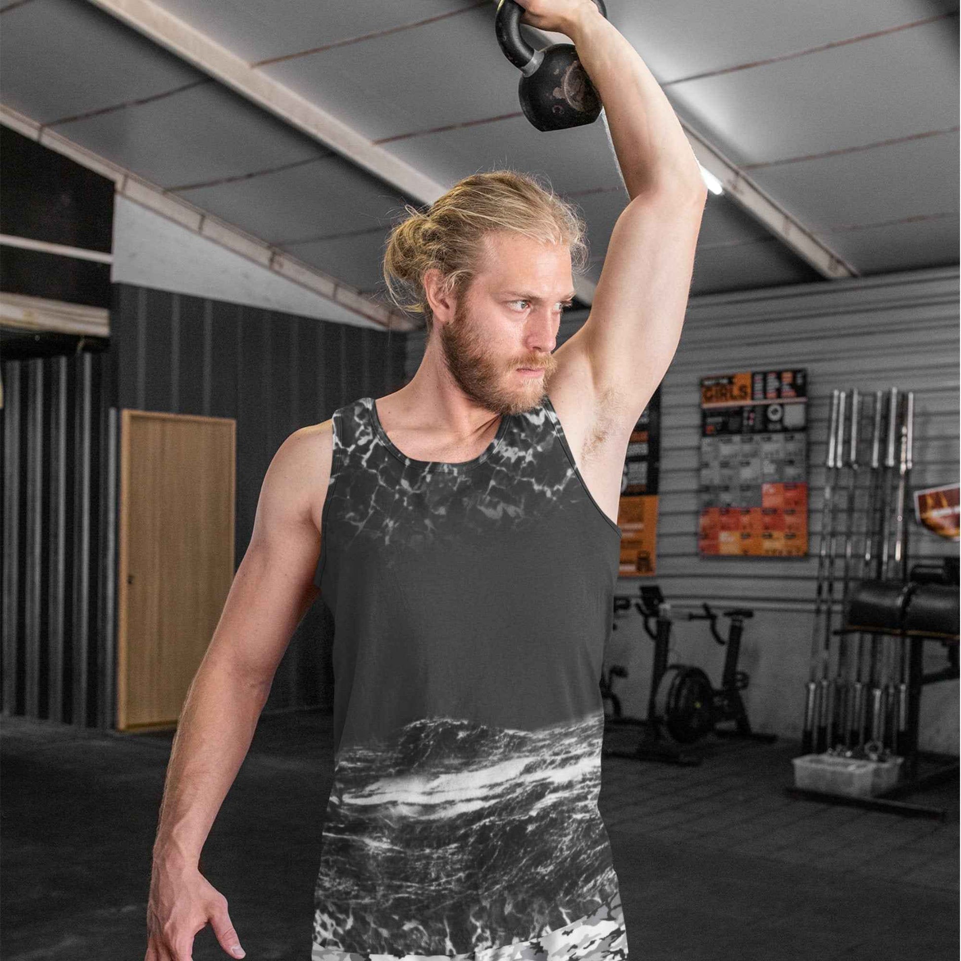 65 MCMLXV Men's Obsidian Planet Printed Tank Top