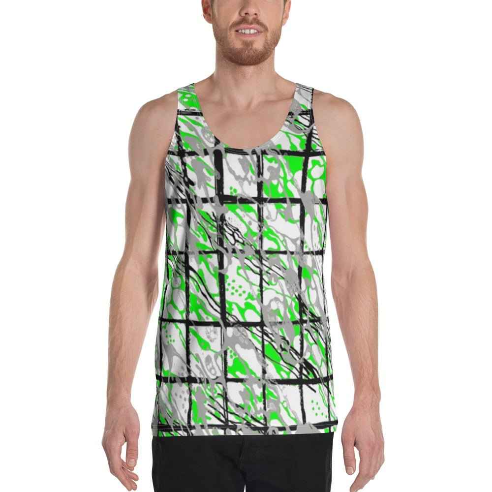 65 MCMLXV Men's Paint Splatter Camouflage Plaid Tank Top