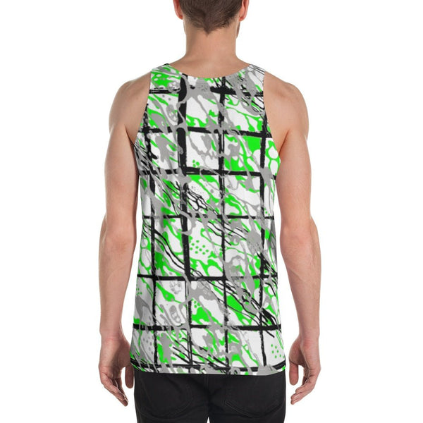 65 MCMLXV Men's Paint Splatter Camouflage Plaid Tank Top - 65mcmlxv