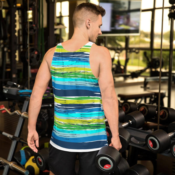 65 MCMLXV Men's Paintbrush Stripe Print Tank Top - 65mcmlxv