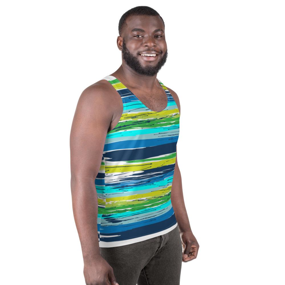 65 MCMLXV Men's Paintbrush Stripe Print Tank Top - 65mcmlxv