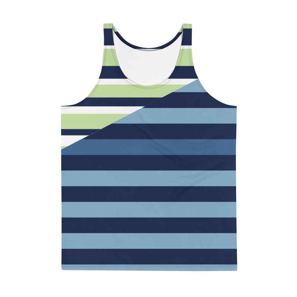 65 MCMLXV Men's Spliced Rugby Stripe Tank Top