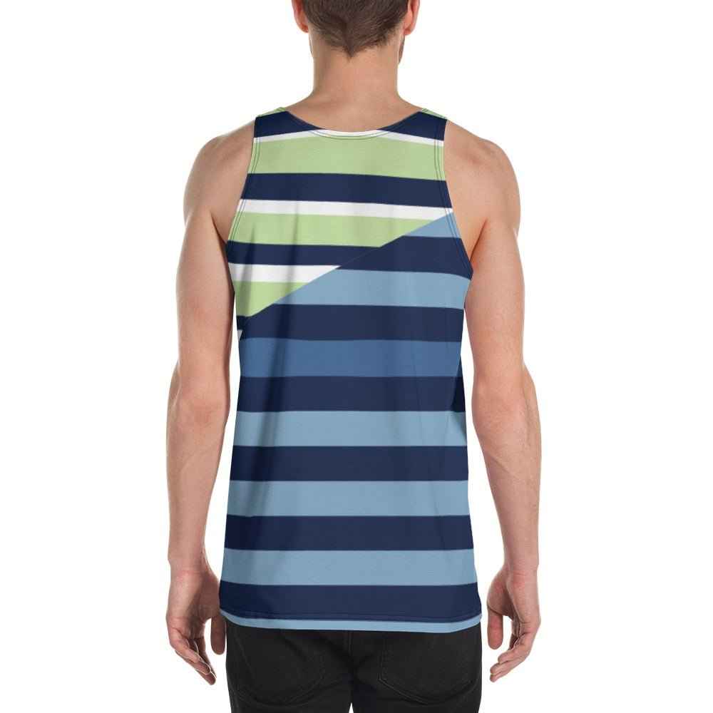 65 MCMLXV Men's Spliced Rugby Stripe Tank Top