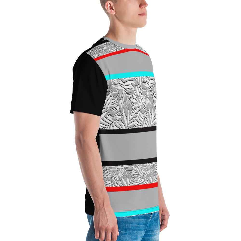 65 MCMLXV Men's Tropical Stripe Print T-Shirt