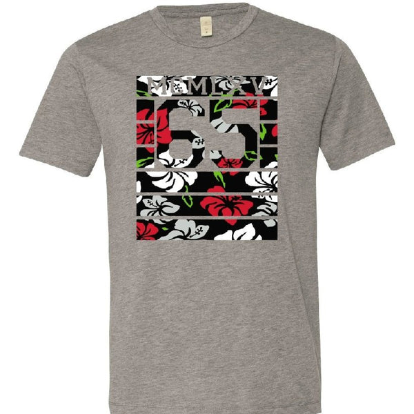 65 MCMLXV Men's Tropical Stripe Varsity Logo Graphic T-Shirt - 65mcmlxv