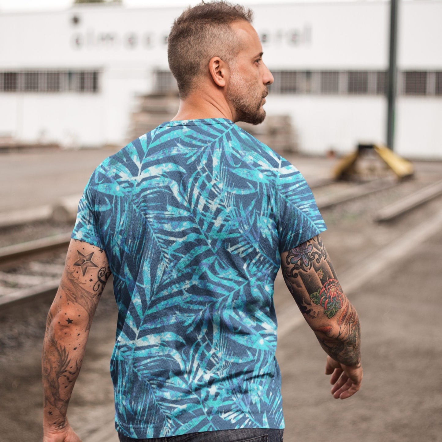 65 MCMLXV Men's Tropical Tie - Dye Leaves Print T-shirt - 65mcmlxv