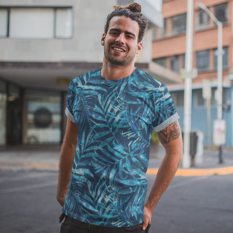 65 MCMLXV Men's Tropical Tie - Dye Leaves Print T-shirt - 65mcmlxv