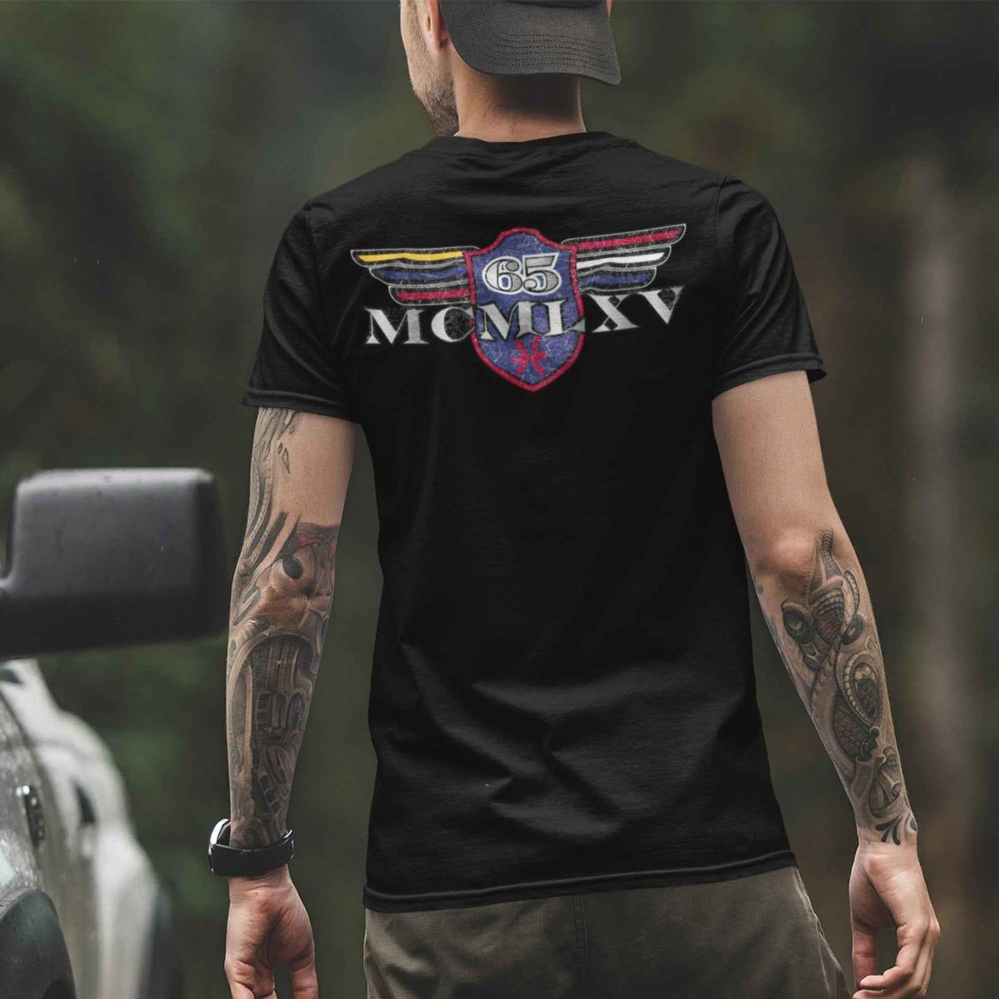 65 MCMLXV Men's Vintage Logo Graphic T-Shirt In Black