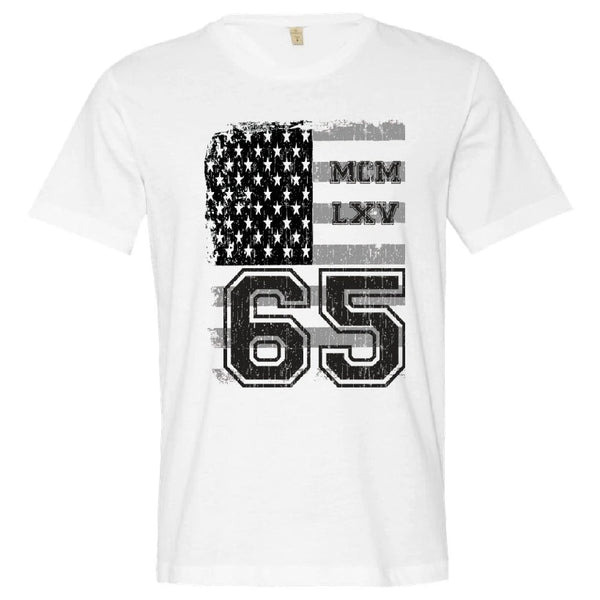65 MCMLXV Men's Vintage USA Flag Americana Graphic T-Shirt - 65mcmlxv