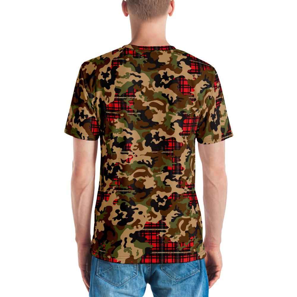 65 MCMLXV Men's Woodland Camouflage & Red Plaid Print T-Shirt