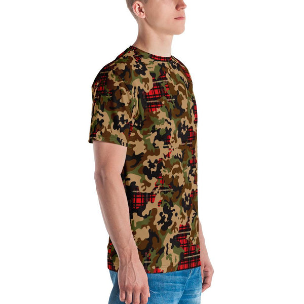 65 MCMLXV Men's Woodland Camouflage & Red Plaid Print T-Shirt - 65mcmlxv
