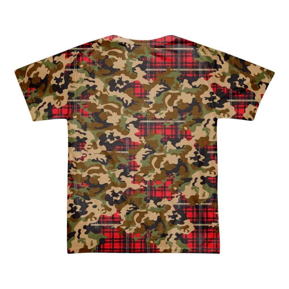 65 MCMLXV Men's Woodland Camouflage & Red Plaid Print T-Shirt