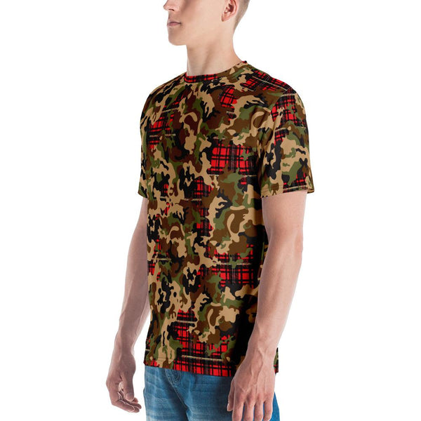 65 MCMLXV Men's Woodland Camouflage & Red Plaid Print T-Shirt - 65mcmlxv