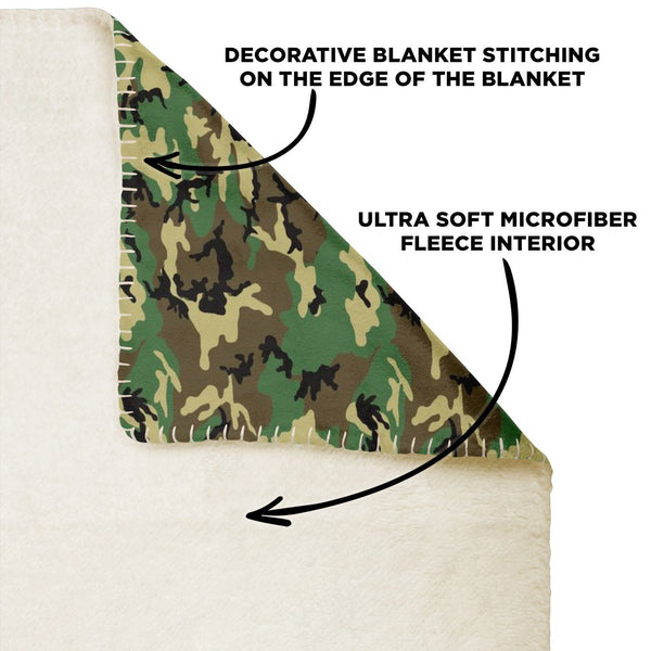 65 MCMLXV Military Camouflage Print Microfleece Blanket - 65mcmlxv