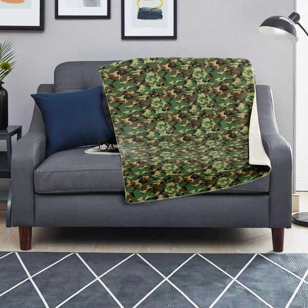 65 MCMLXV Military Camouflage Print Microfleece Blanket - 65mcmlxv