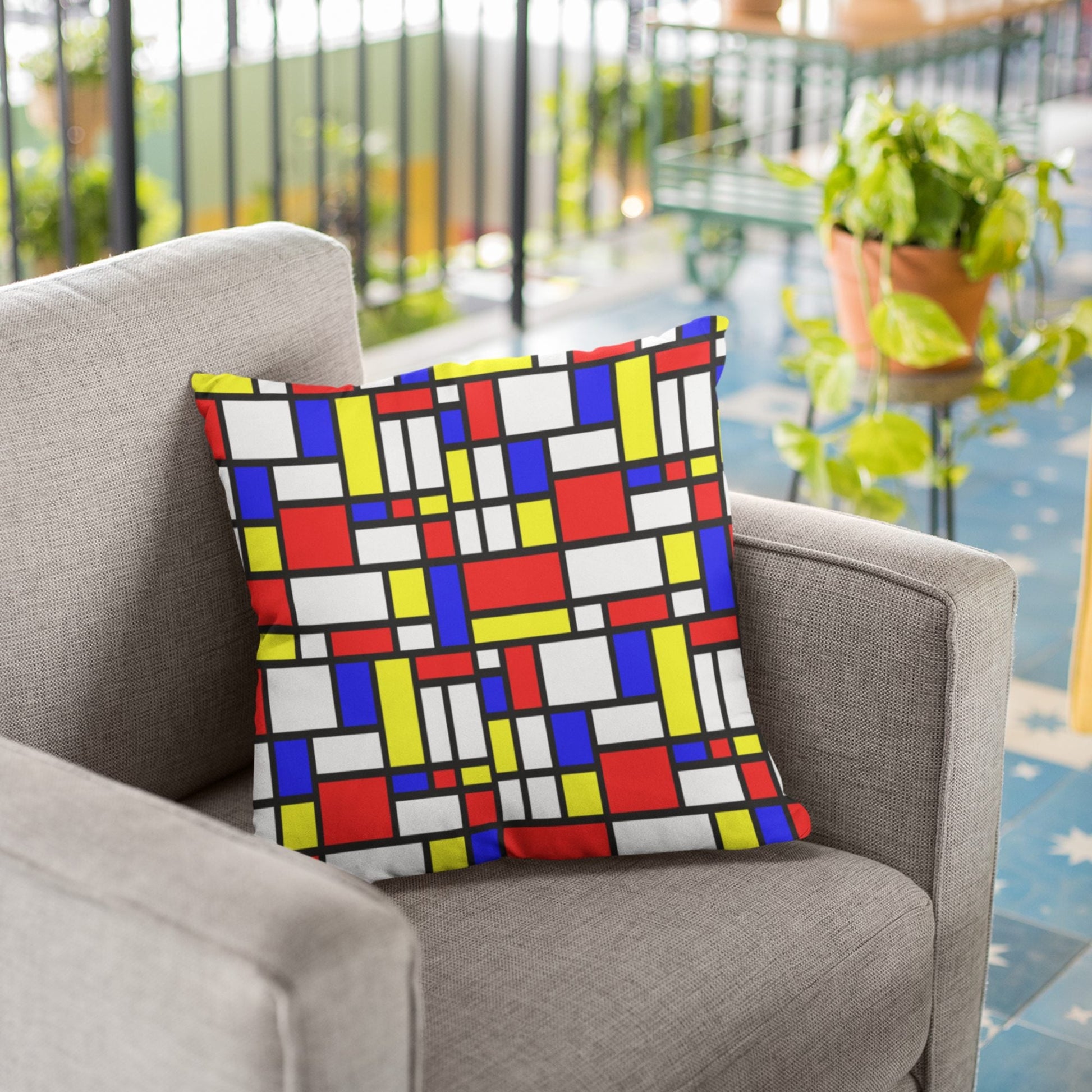 65 MCMLXV Mondrian Color Block Print Cushion Cover/Pillow Case - 65mcmlxv