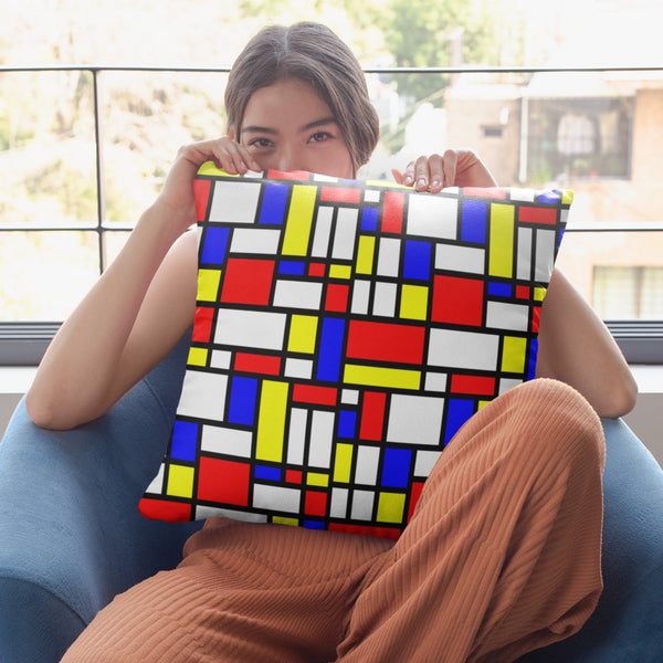 65 MCMLXV Mondrian Color Block Print Cushion Cover/Pillow Case - 65mcmlxv