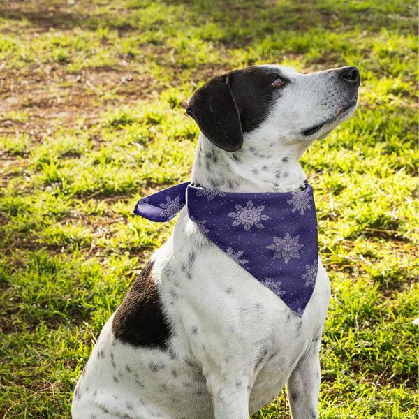 65 MCMLXV Navy Christmas Snowflakes Print Pet Bandana - 65mcmlxv