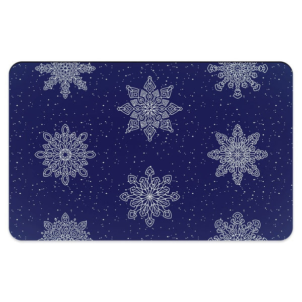 65 MCMLXV Navy Christmas Snowflakes Print Pet Placemat - 65mcmlxv