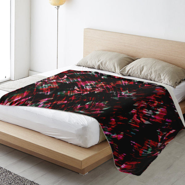 65 MCMLXV Paintbrush Floral Print Microfleece Blanket - 65mcmlxv