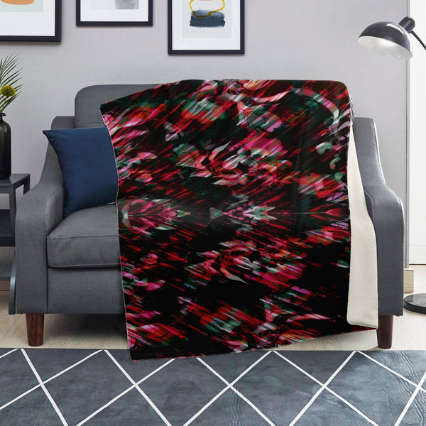 65 MCMLXV Paintbrush Floral Print Microfleece Blanket - 65mcmlxv