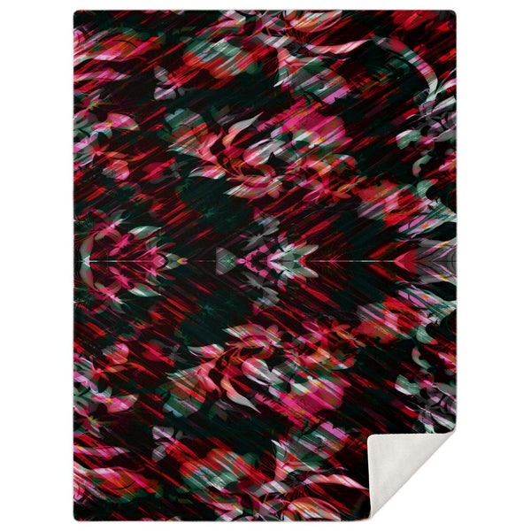 65 MCMLXV Paintbrush Floral Print Microfleece Blanket - 65mcmlxv
