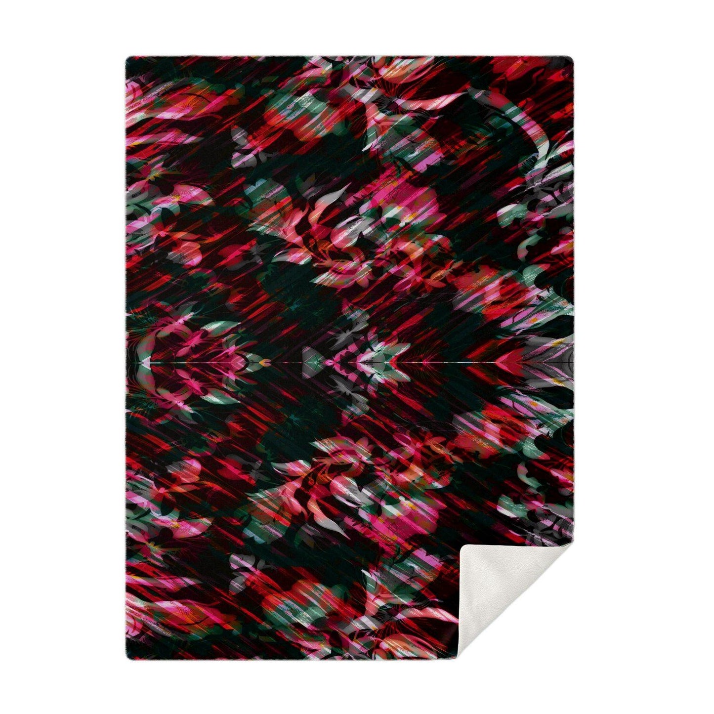 65 MCMLXV Paintbrush Floral Print Microfleece Blanket - 65mcmlxv
