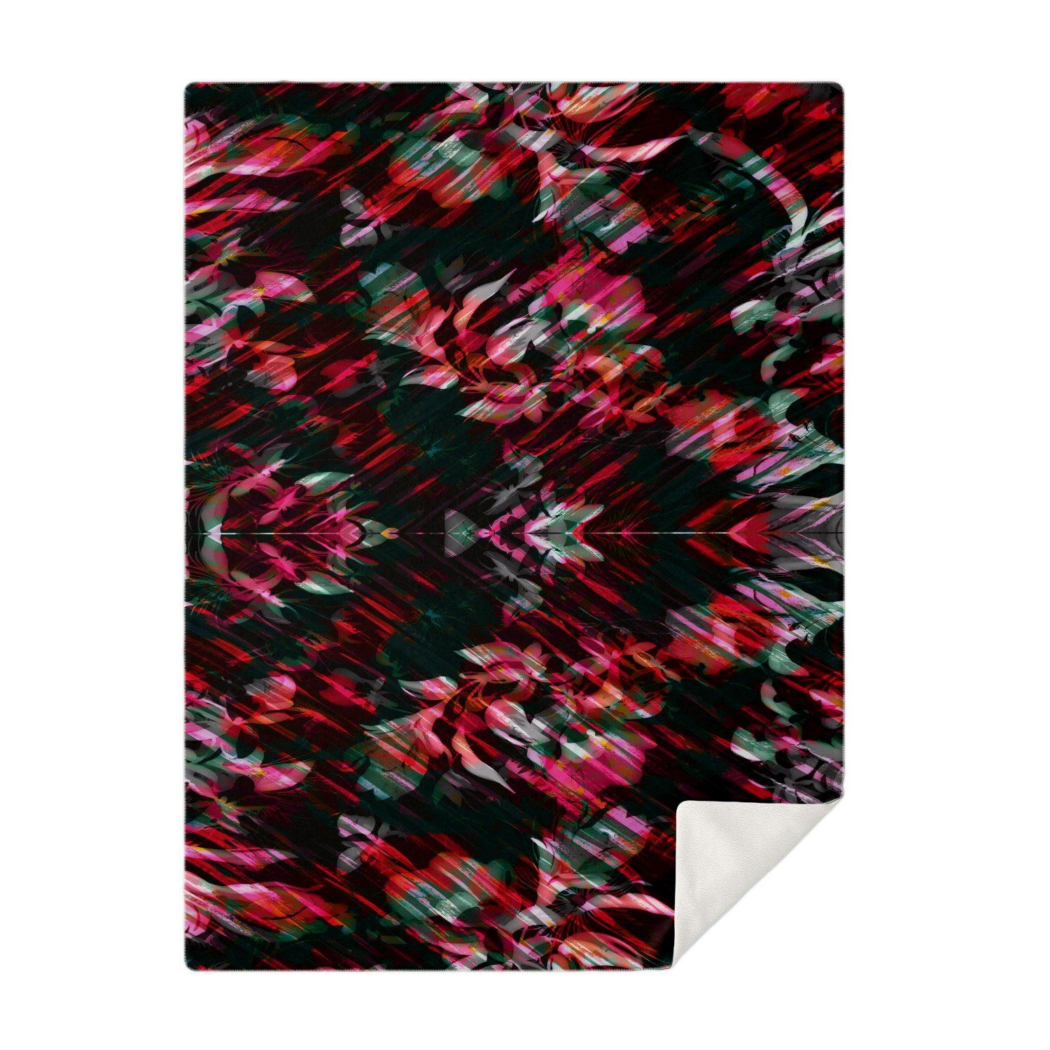 65 MCMLXV Paintbrush Floral Print Microfleece Blanket - 65mcmlxv