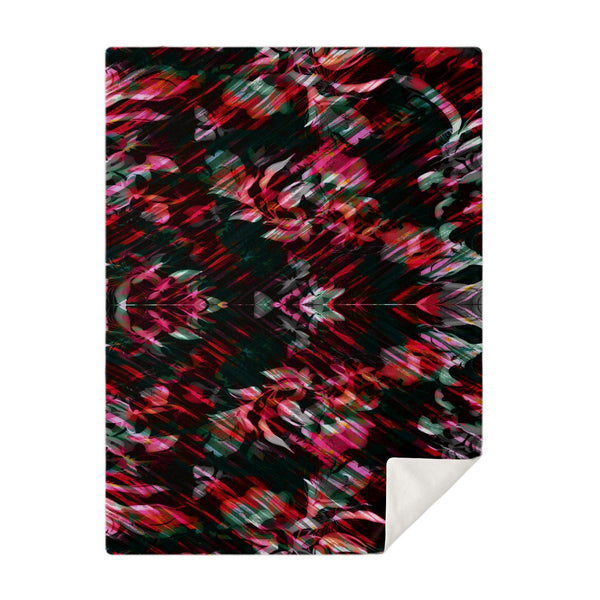 65 MCMLXV Paintbrush Floral Print Microfleece Blanket - 65mcmlxv