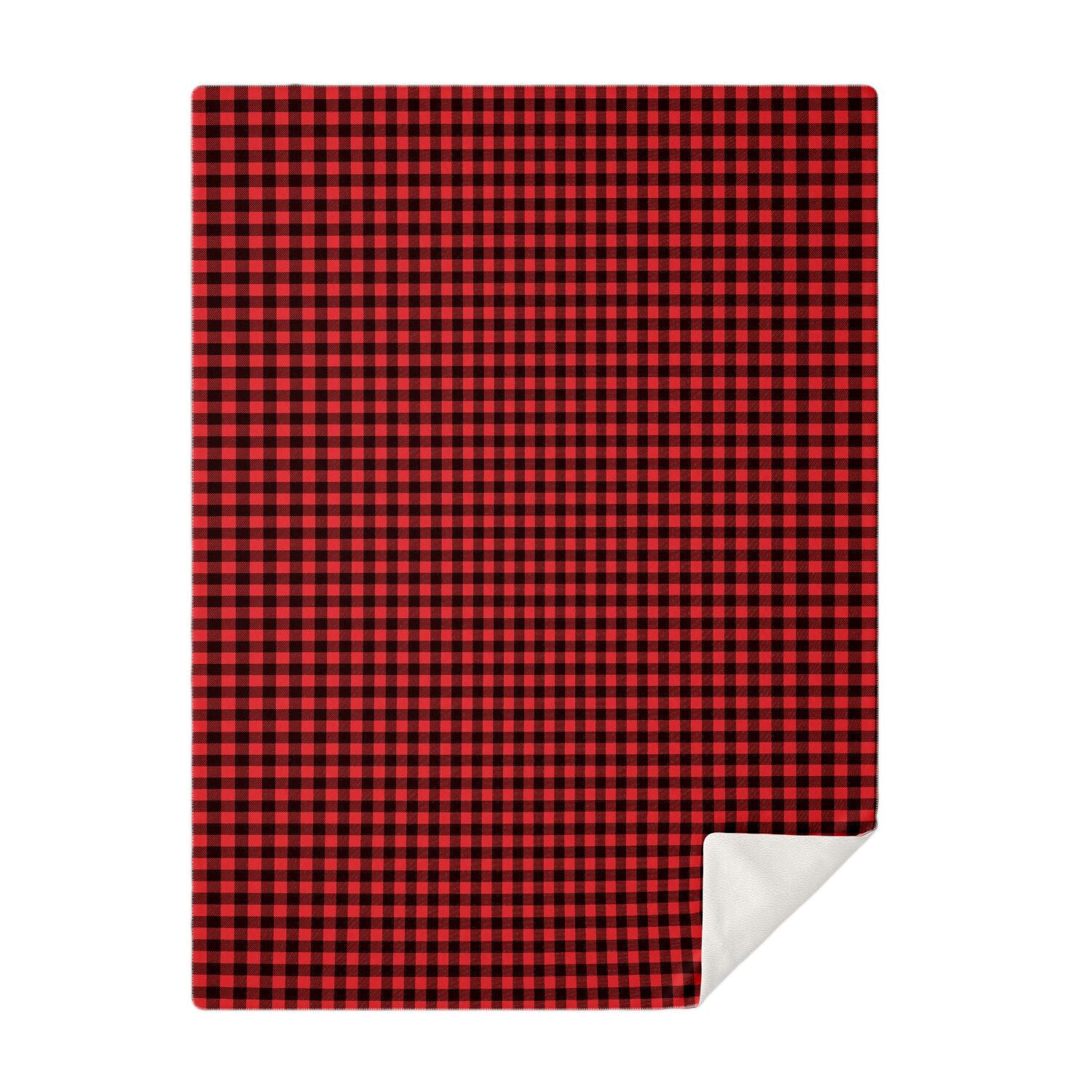65 MCMLXV Red Buffalo Plaid Print Microfleece Blanket - 65mcmlxv