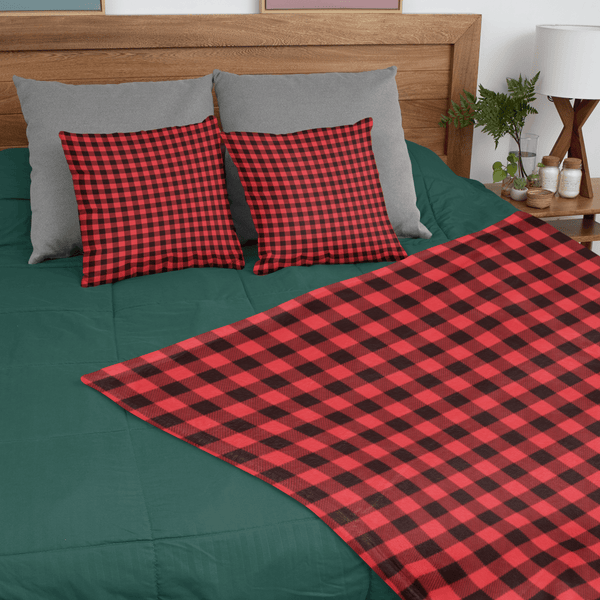 65 MCMLXV Red Buffalo Plaid Print Microfleece Blanket - 65mcmlxv