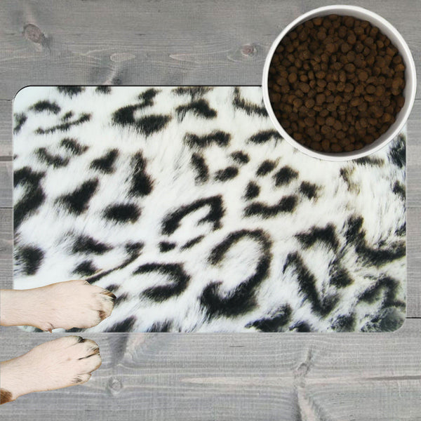 65 MCMLXV Snow Leopard Print Pet Placemat - 65mcmlxv