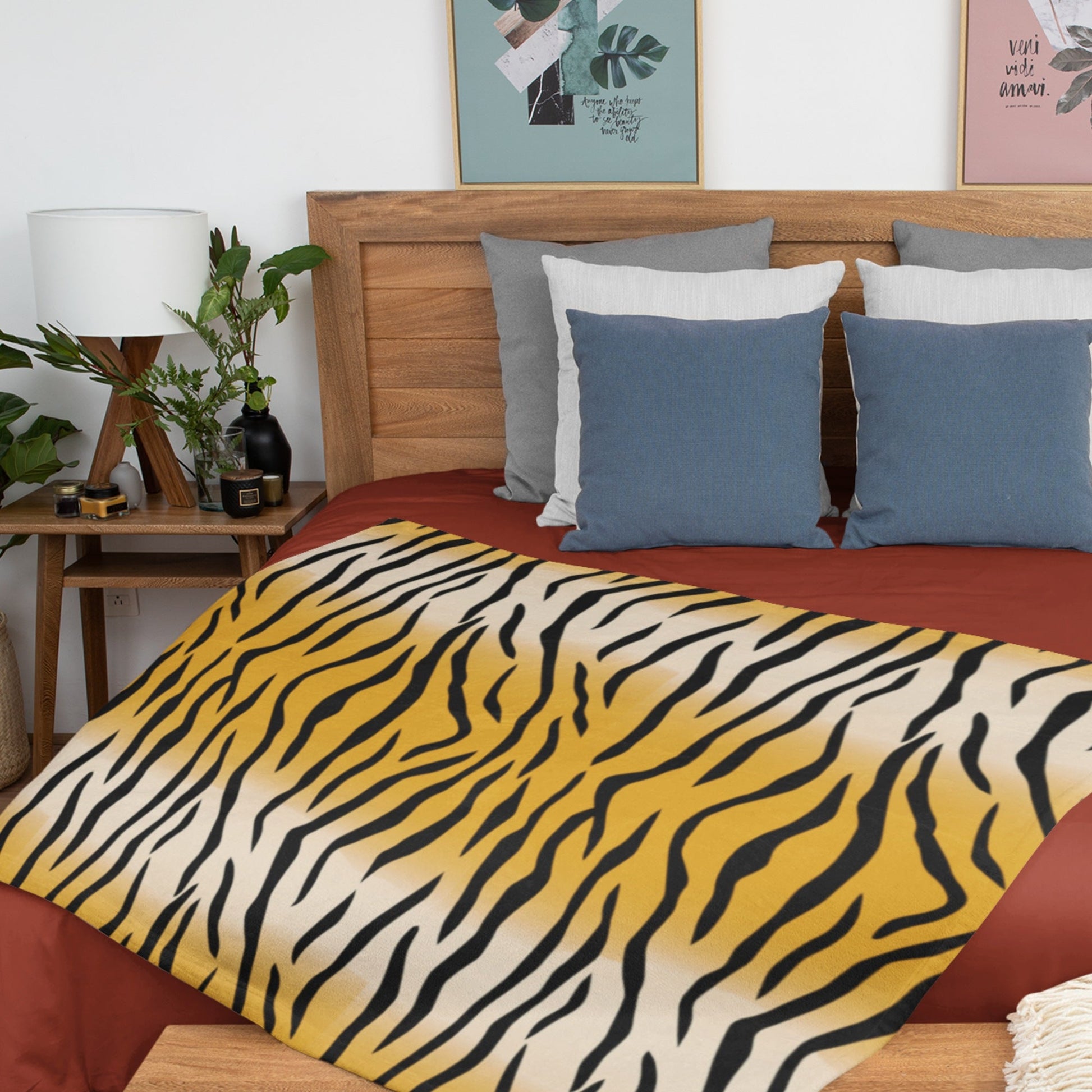 65 MCMLXV Tiger Print Microfleece Blanket - 65mcmlxv
