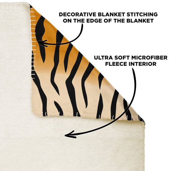 65 MCMLXV Tiger Print Microfleece Blanket - 65mcmlxv
