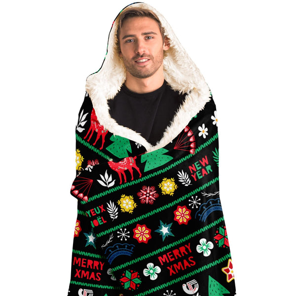 65 MCMLXV Unisex ABBA Inspired Scandinavian Christmas Hooded Blanket - 65mcmlxv