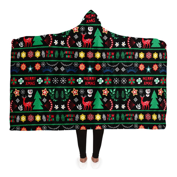 65 MCMLXV Unisex ABBA Inspired Scandinavian Christmas Hooded Blanket - 65mcmlxv
