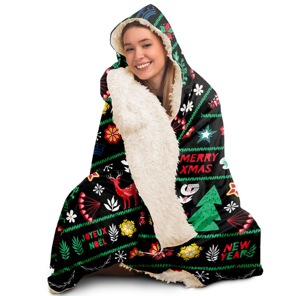 65 MCMLXV Unisex ABBA Inspired Scandinavian Christmas Hooded Blanket - 65mcmlxv