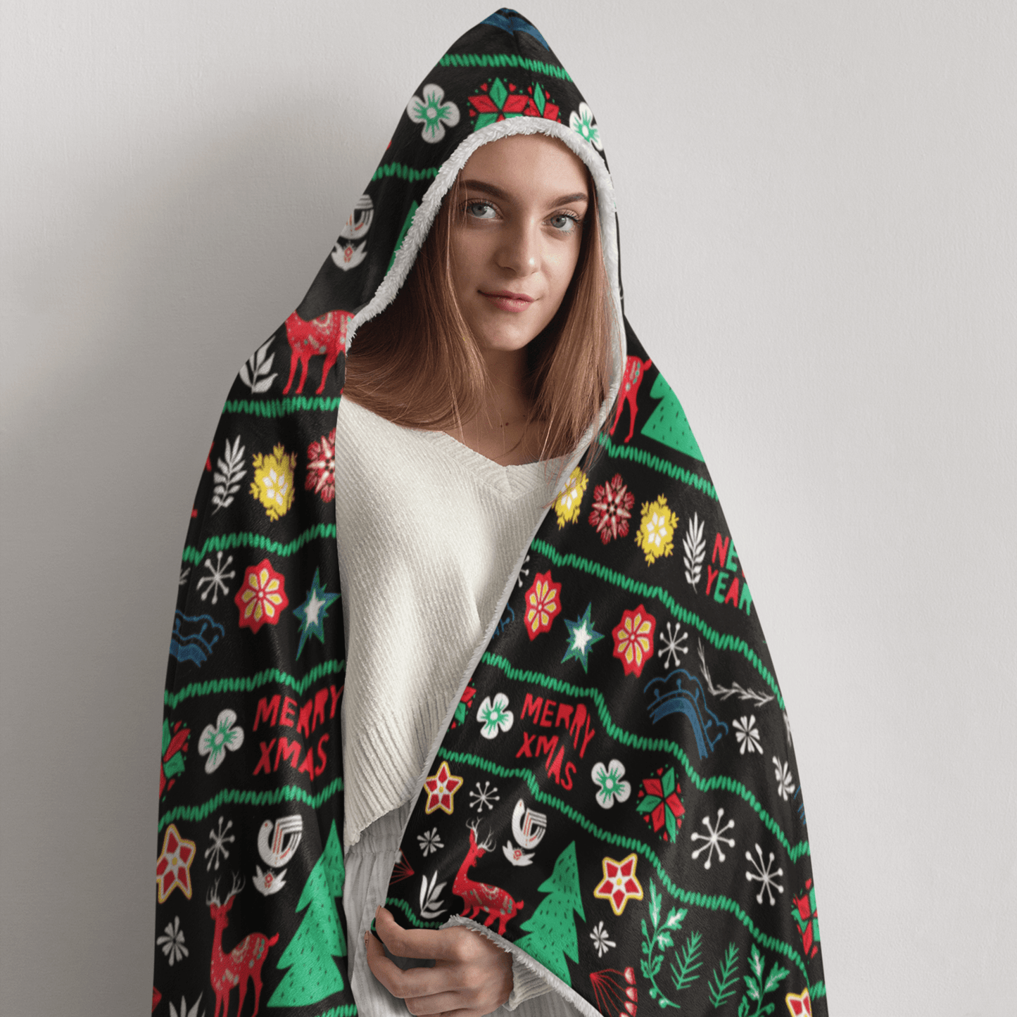 65 MCMLXV Unisex ABBA Inspired Scandinavian Christmas Hooded Blanket - 65mcmlxv