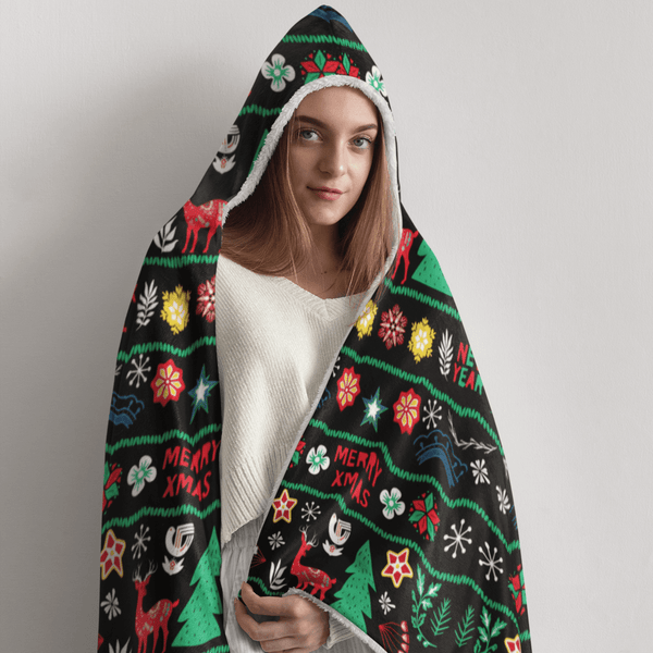 65 MCMLXV Unisex ABBA Inspired Scandinavian Christmas Hooded Blanket - 65mcmlxv