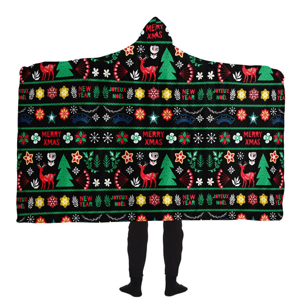 65 MCMLXV Unisex ABBA Inspired Scandinavian Christmas Hooded Blanket - 65mcmlxv