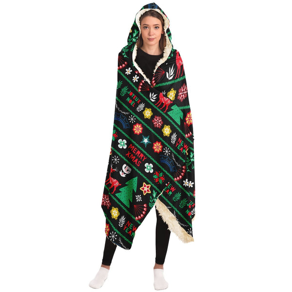 65 MCMLXV Unisex ABBA Inspired Scandinavian Christmas Hooded Blanket - 65mcmlxv