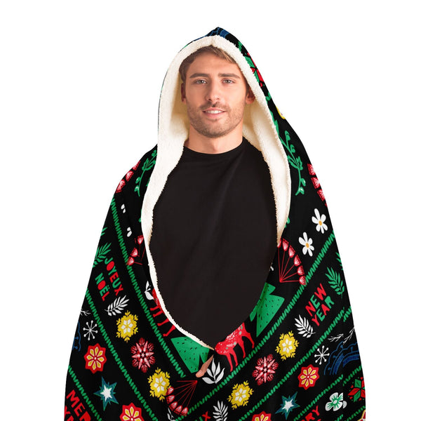 65 MCMLXV Unisex ABBA Inspired Scandinavian Christmas Hooded Blanket - 65mcmlxv