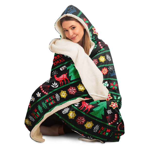 65 MCMLXV Unisex ABBA Inspired Scandinavian Christmas Hooded Blanket - 65mcmlxv