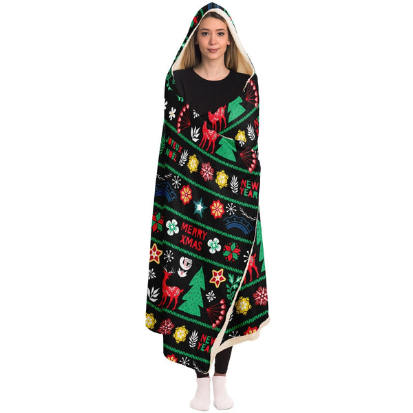 65 MCMLXV Unisex ABBA Inspired Scandinavian Christmas Hooded Blanket - 65mcmlxv
