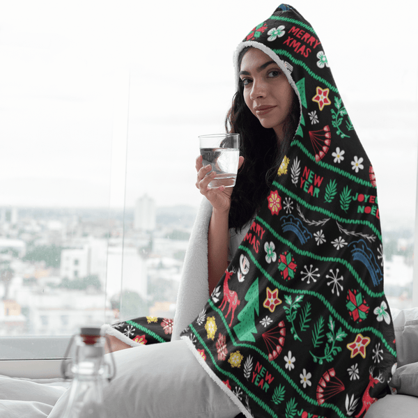 65 MCMLXV Unisex ABBA Inspired Scandinavian Christmas Hooded Blanket - 65mcmlxv