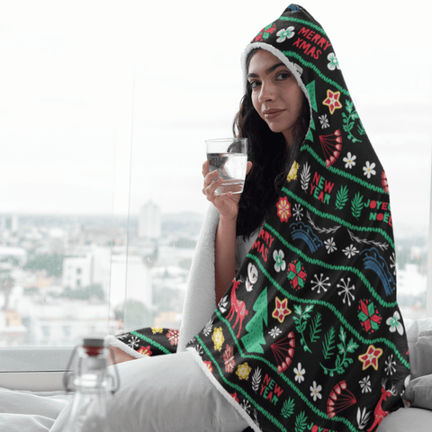 65 MCMLXV Unisex ABBA Inspired Scandinavian Christmas Hooded Blanket - 65mcmlxv