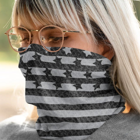 65 MCMLXV Unisex Americana Black USA Flag Print Neck Gaiter - 65mcmlxv