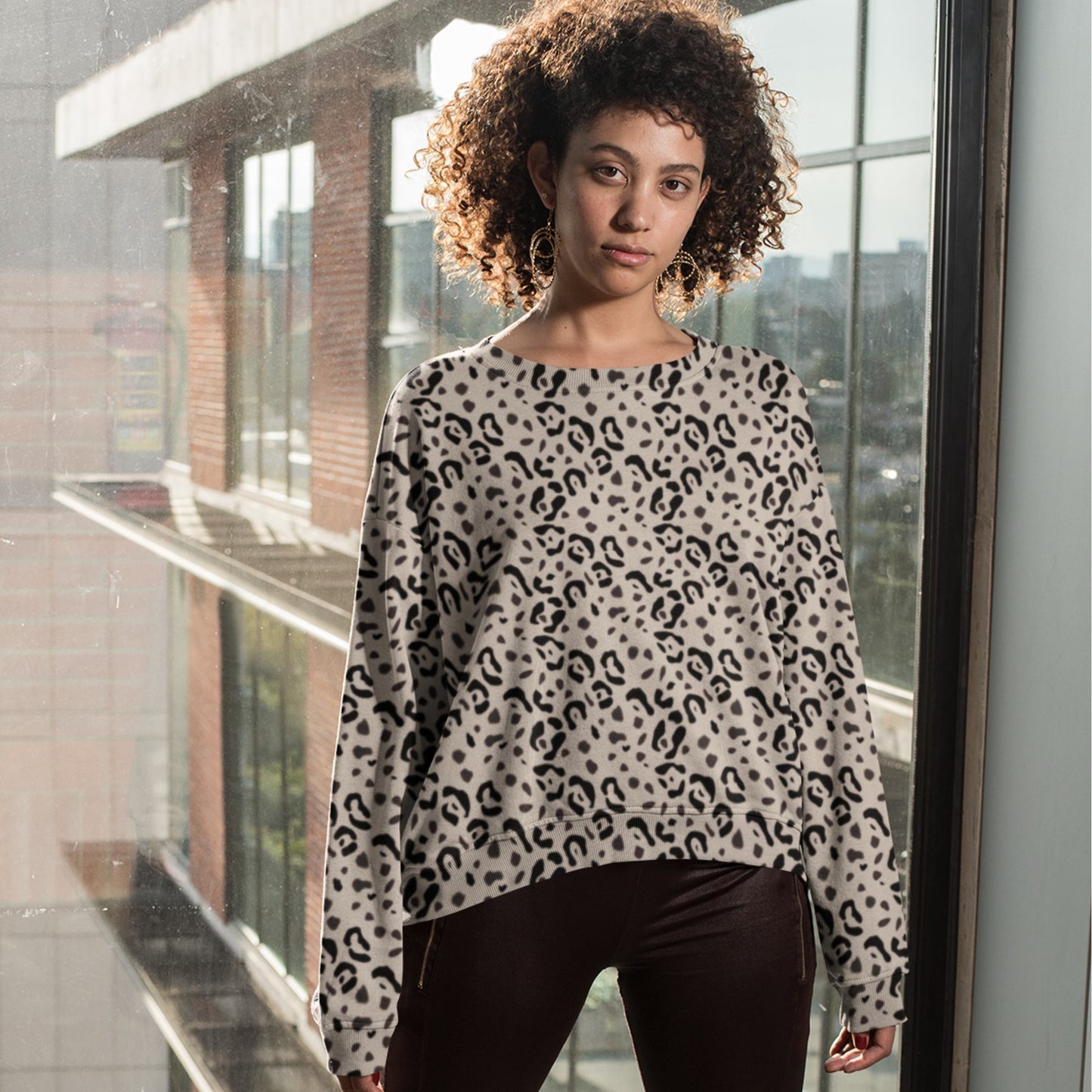 65 MCMLXV Unisex Beige Cheetah Animal Print Sweatshirt Jumper - 65mcmlxv