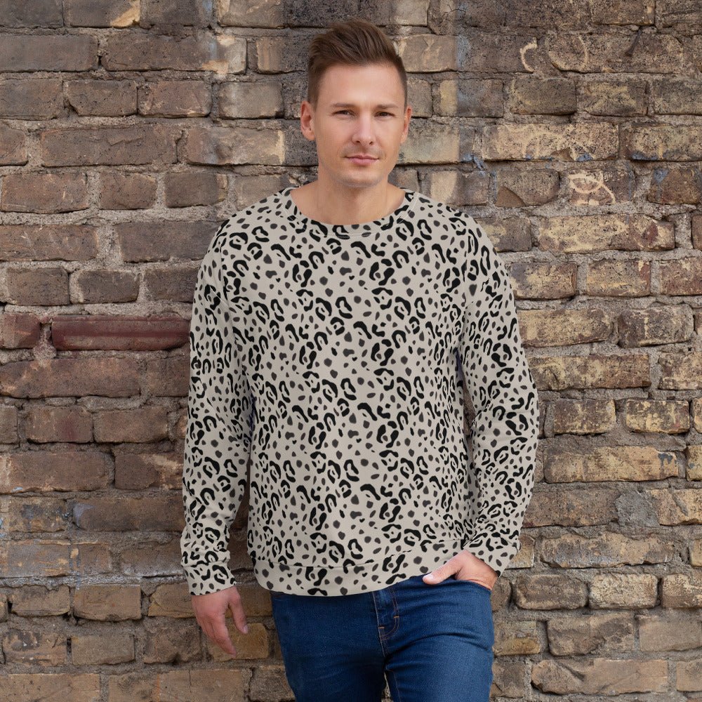 65 MCMLXV Unisex Beige Cheetah Animal Print Sweatshirt Jumper - 65mcmlxv